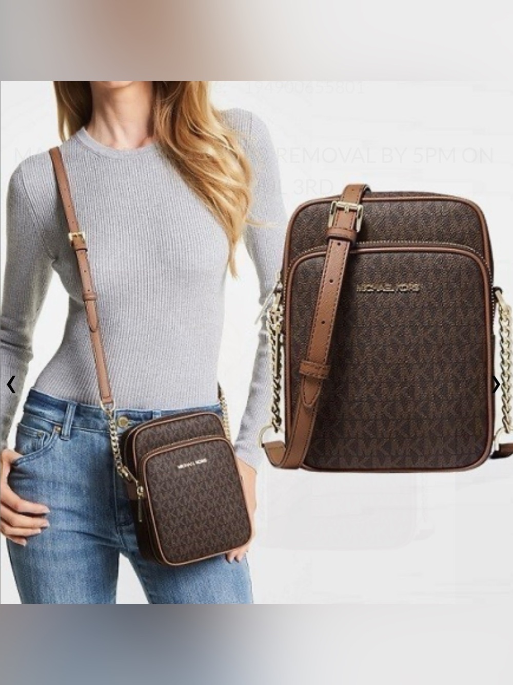 Michael Kors Jet Set Travel crossbody bag. New.